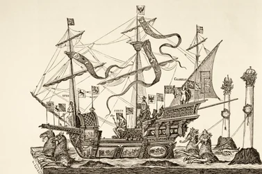 Vaso triunfal dibujado en un carro en Bruselas en 1558, de 